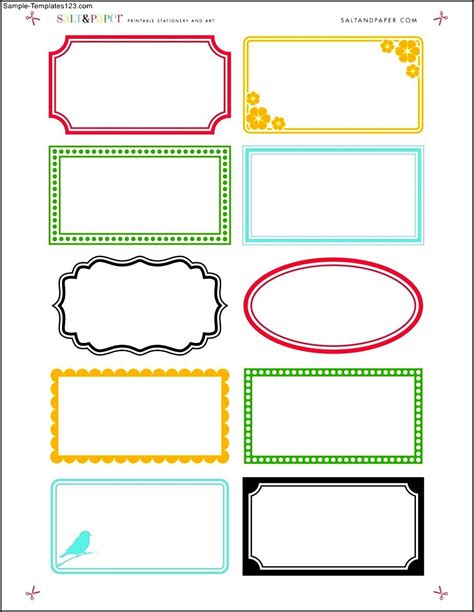 Example of a 1x3 inch label template for home organization