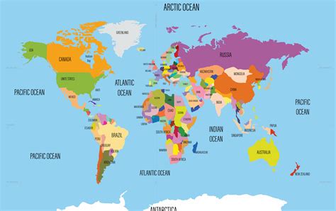 Labeled World Map Travel