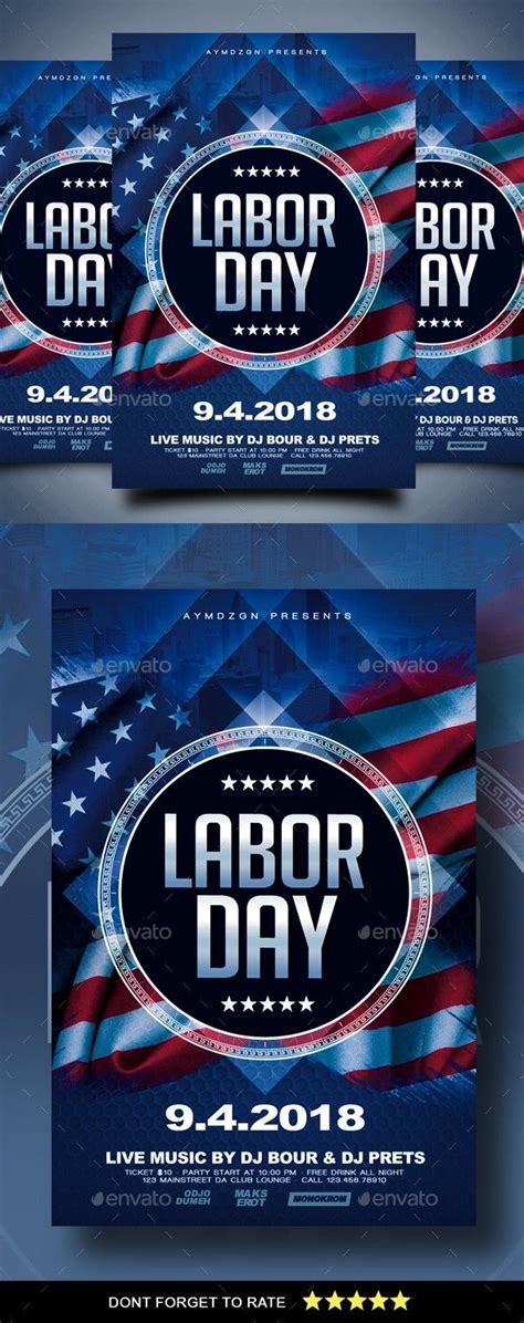 Labor Day Flyer Template Design Elements