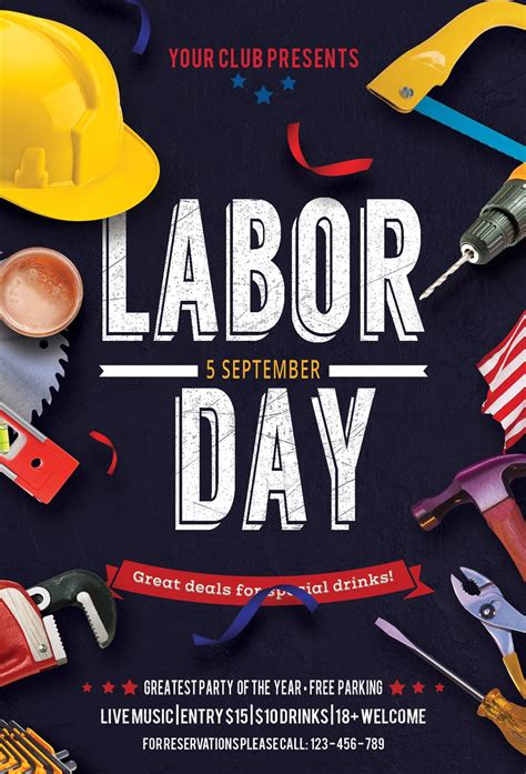 Labor Day Flyer Template Design 1