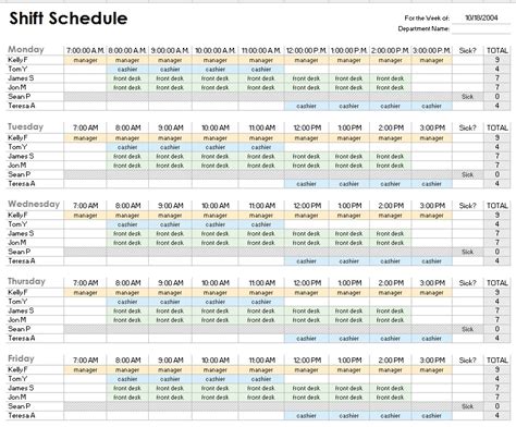 Labor Scheduling Template