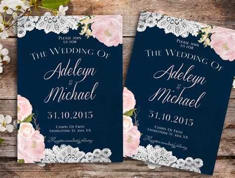 Lace and Floral Wedding Invitations