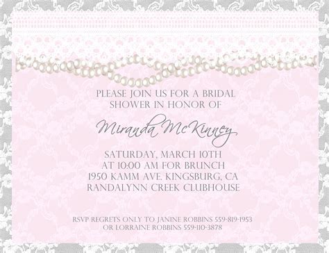 Lace and Pearls Bridal Shower Invitation