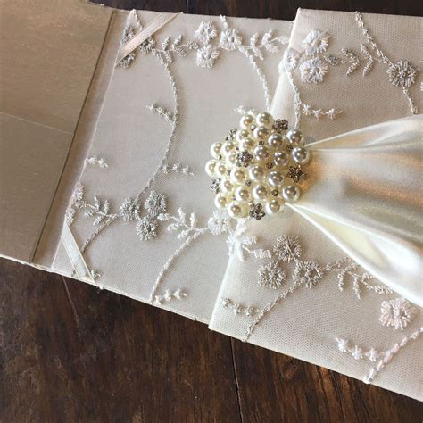 Lace and Pearls Wedding Invitation