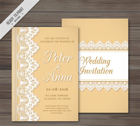 Lace Wedding Invitation Template