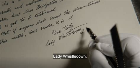 Lady Whistledown writing in her journal