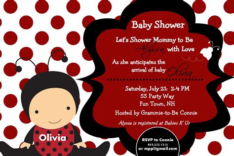 Ladybug Baby Shower Invitation