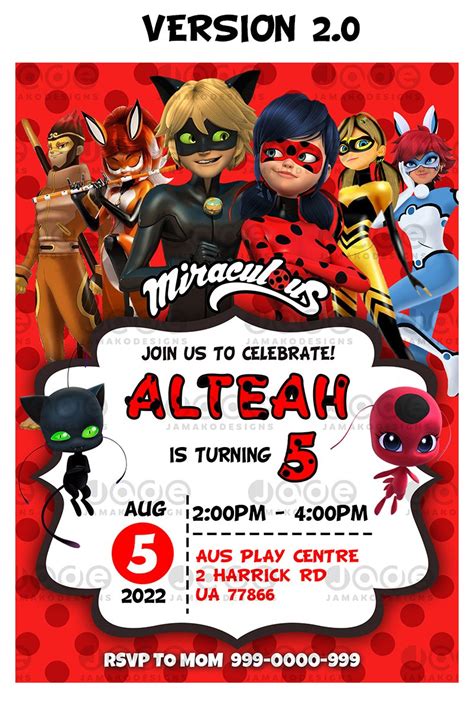 Ladybug Birthday Party Invitation