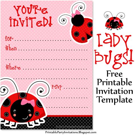 Ladybug Garden Party Invitation