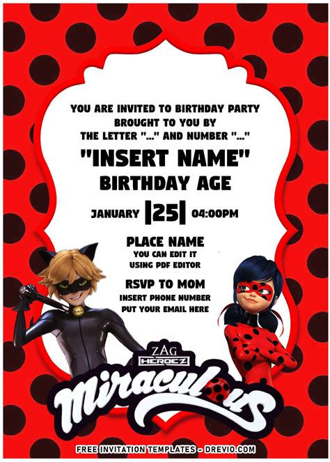 Ladybug Invitation Templates