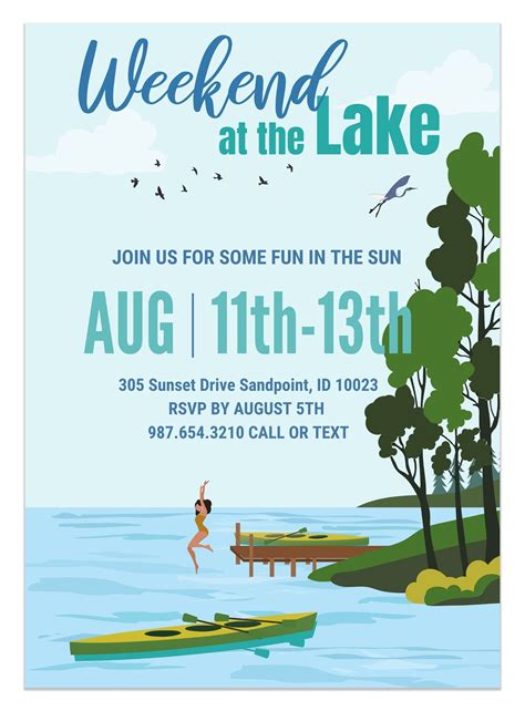 Lake Party Invitation Template 10