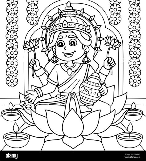 Lakshmi Coloring Page