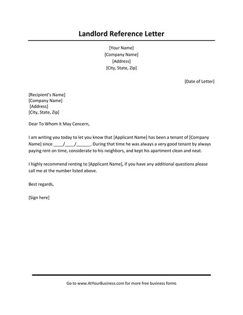 Landlord Letter Sample Template