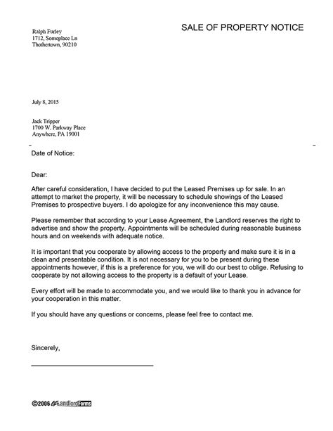 Landlord Letter Template Docx