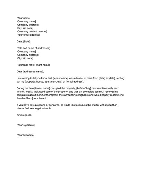 Landlord Letter Template Word