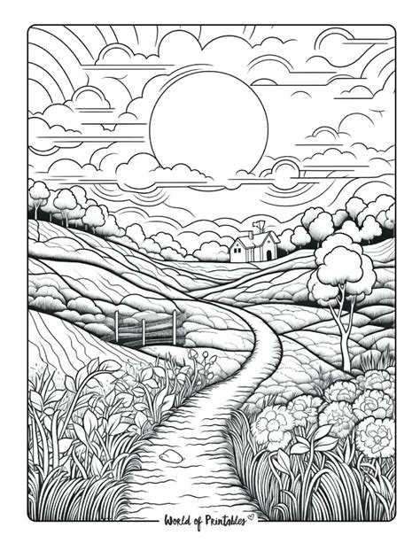 Landscape coloring pages