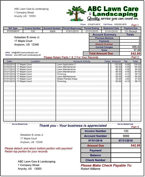 Landscape Design Invoice Template Example 7