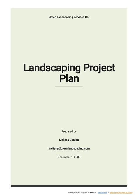 An image of a landscape project template with a comprehensive layout