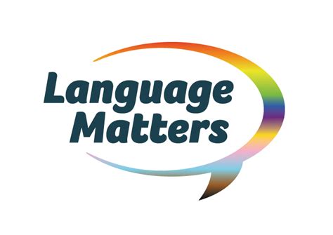 A person holding a sign that says 'Language Matters'