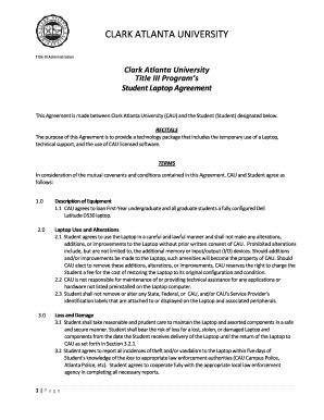 Laptop Agreement Template