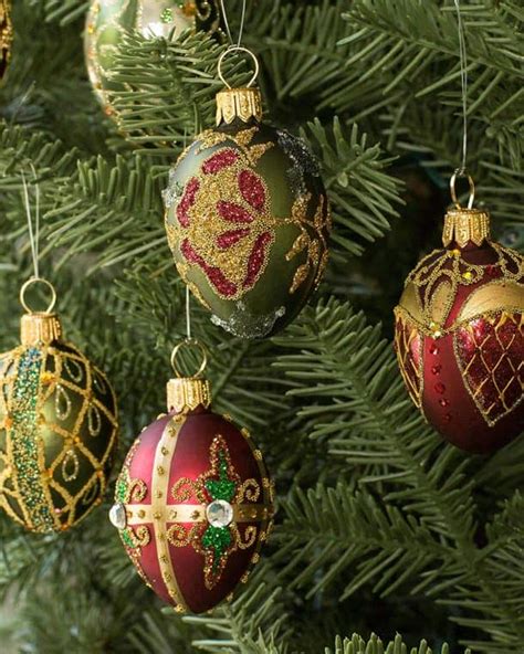 Large Christmas tree ornaments in various shapes and sizes