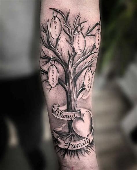 Large Family Tree Tattoo Designs