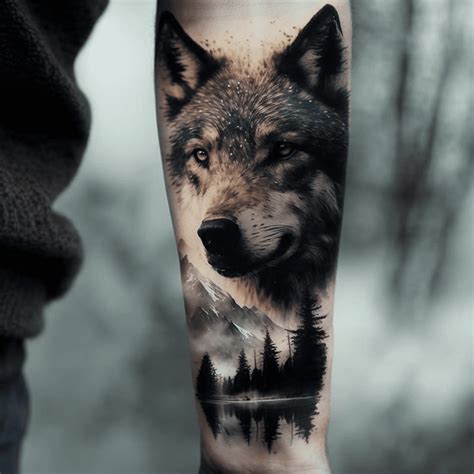 Description of large lone wolf tattoos