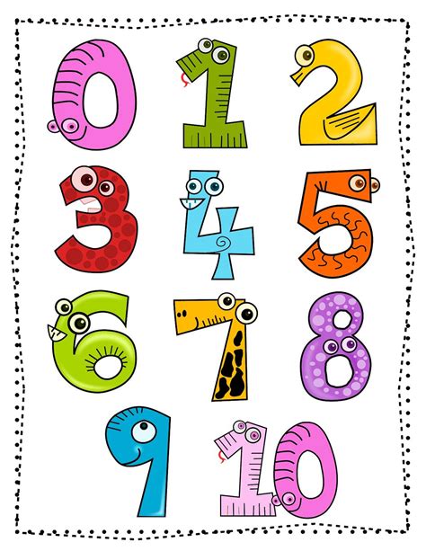 Large Number Printables for Kindergarten