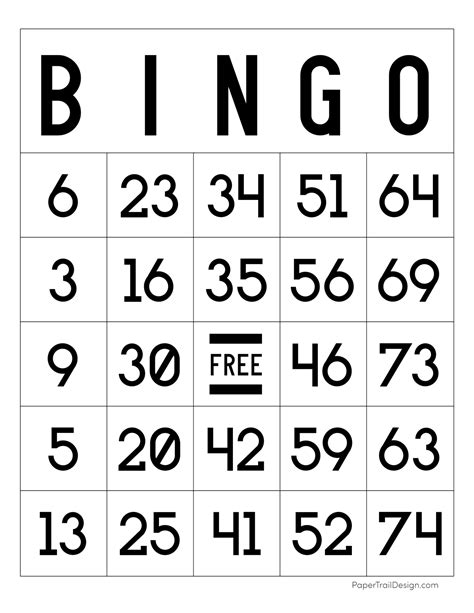 Large Print Bingo Boards Printables