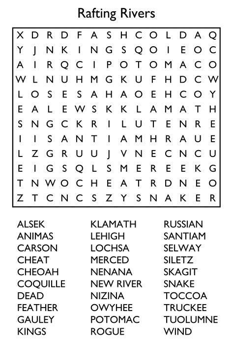 Large Print Word Search Printable Example