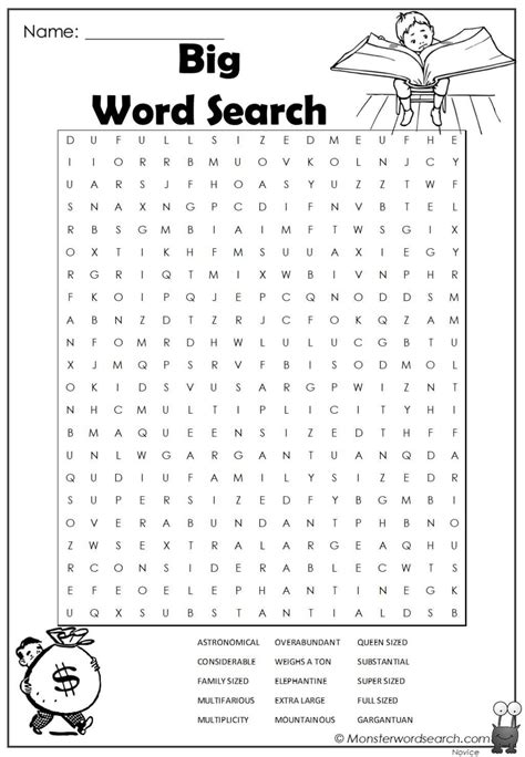 Large Print Word Search Printable Example 2