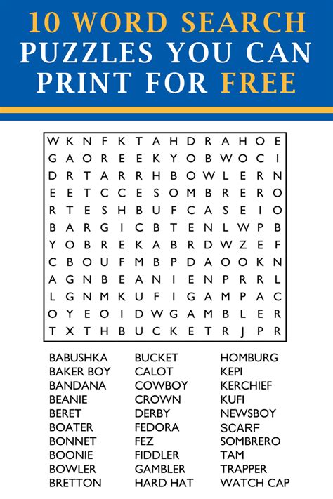 Large Print Word Search Printable Example 4