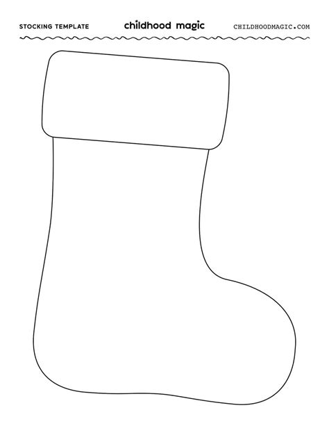 Large Printable Stocking Template for Holiday Decorating