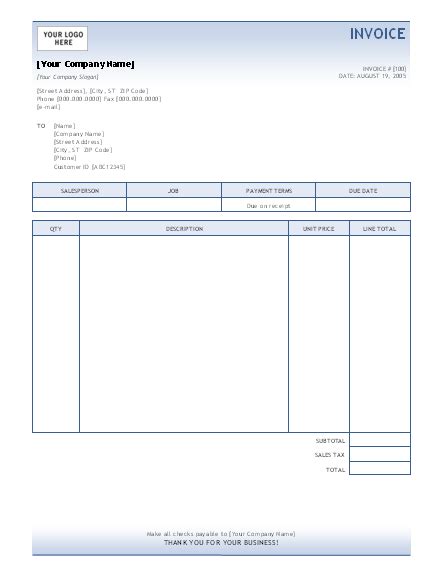 Laser-Ready Invoice Templates