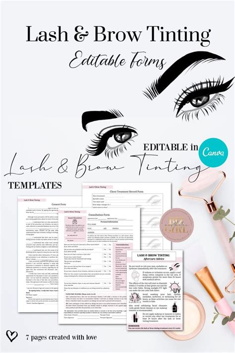 Lash and brow intake form