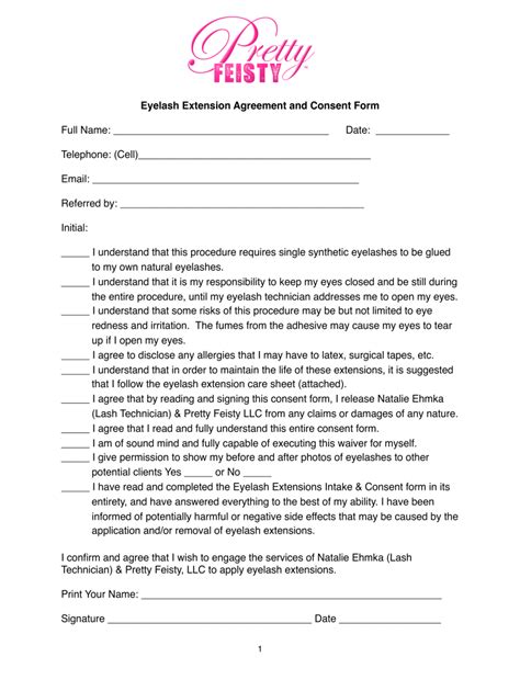 Lash Consent Form Benefits