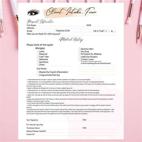 Lash Consent Form Template 3