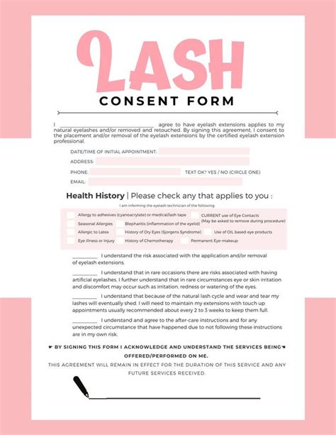 Lash Consent Form Template 5