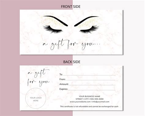 Lash Gift Certificate Template 7