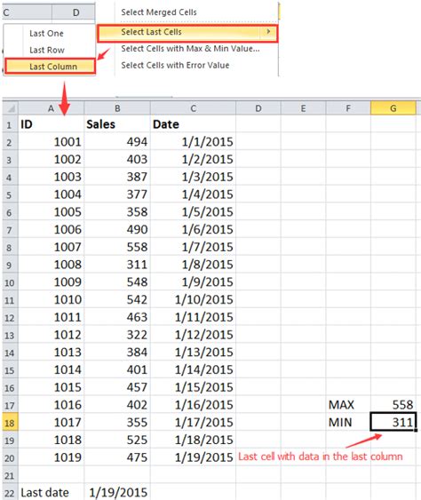 Last Cell with Data in Excel