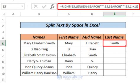 Last Space Excel String Formulas