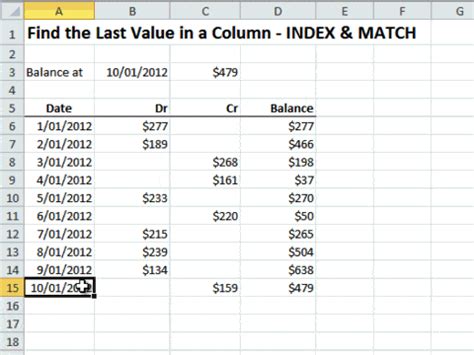 Last Value INDEX-MATCH Function