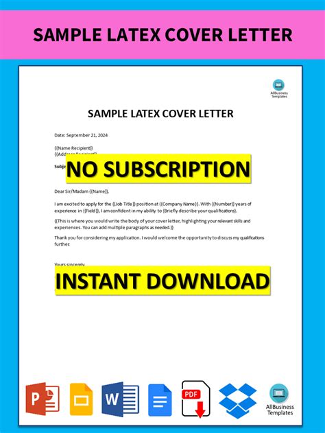 LaTeX Cover Letter Template 8