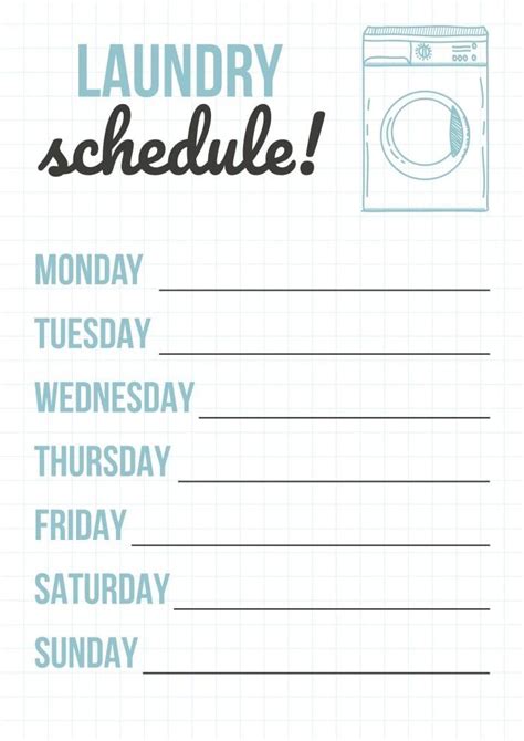 Laundry schedule chart