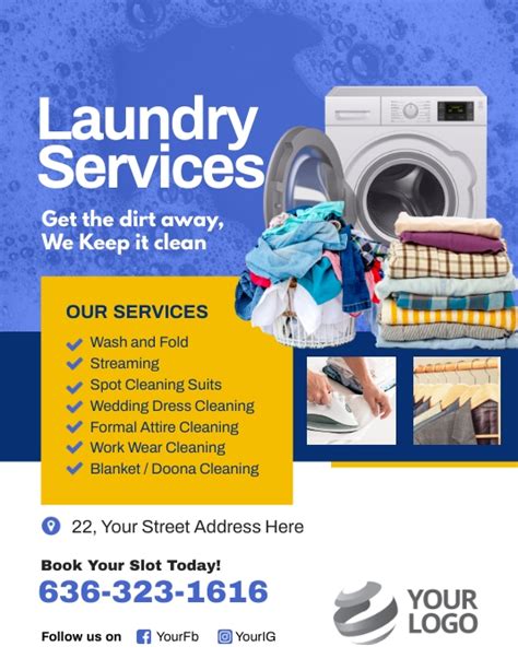 Laundry Service Flyer Template Bright