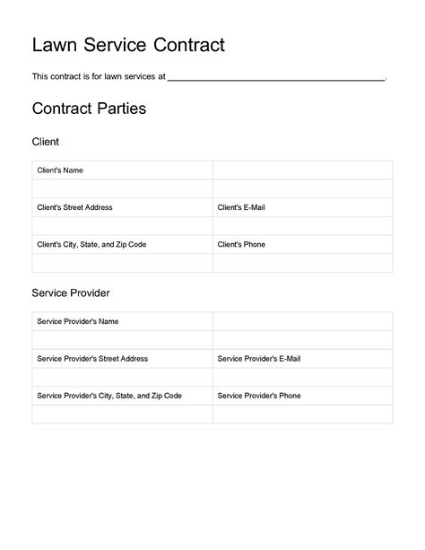 Lawn care contract sample