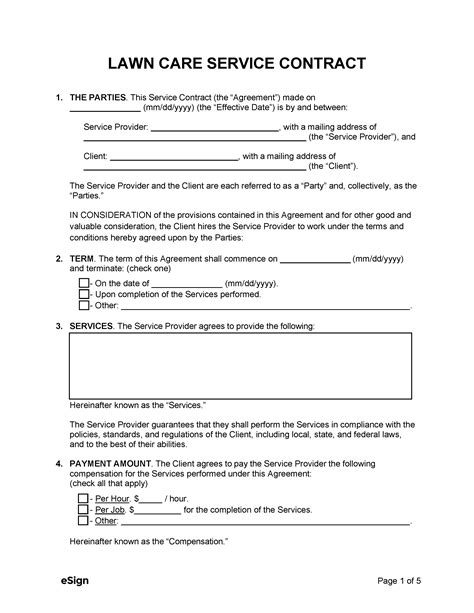 Lawn care contract template 6