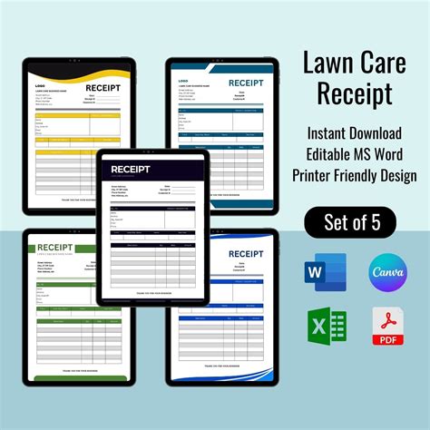 Lawn Care Receipt Template