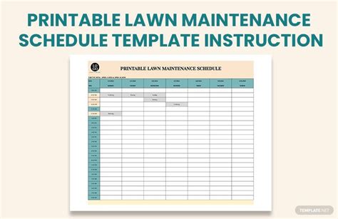 Lawn Care Schedule Template Excel