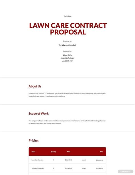 Lawn Care Service Agreement Template Google Docs